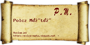 Polcz Máté névjegykártya